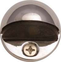 Oval Floor Mounted Door Stop Heritage Brass V1080-PNF Polished Nickel 6.43