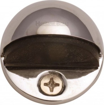 Oval Floor Mounted Door Stop Heritage Brass V1080-PNF Polished Nickel