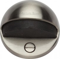 Oval Floor Mounted Door Stop Heritage Brass V1080-SN Satin Nickel 5.62