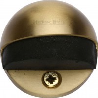 Oval Floor Mounted Door Stop Heritage Brass V1080-SB Satin Brass 6.43