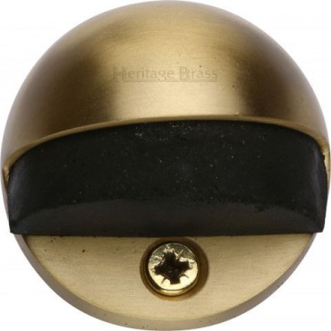 Oval Floor Mounted Door Stop Heritage Brass V1080-SB Satin Brass