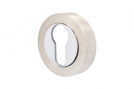 Escutcheon Euro Profile Cylinder Vision Designer Polished Chrome & Satin Nickel 5352 4.88