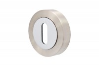 Escutcheon Standard Lever Key Vision Designer Polished Chrome & Satin Nickel 5351 5.51