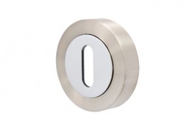 Escutcheon Standard Lever Key Vision Designer Polished Chrome & Satin Nickel 5351 5.51