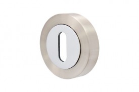 Escutcheon Standard Lever Key Vision Designer Polished Chrome & Satin Nickel 5351 4.88