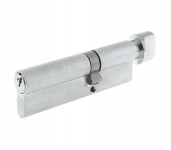 Vier Euro Cylinder & Turn 100mm Offset 60mm/40mm 5 pin Satin Chrome 16.25