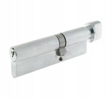 Vier Euro Cylinder & Turn 100mm Offset 60mm/40mm 5 pin Satin Chrome 16.25