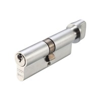 Vier Euro Cylinder & Turn 90mm Offset 50mm/40mm 5 pin Satin Chrome 12.94