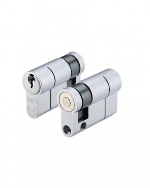 Vier Euro Single Cylinder 45mm 5 pin Satin Chrome Keyed Alike KA11