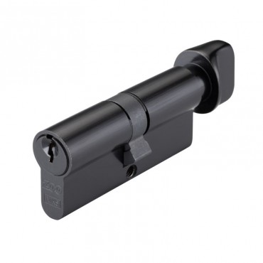 Vier Euro Cylinder & Turn 70mm 5 pin Black