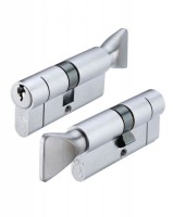 Vier Euro Cylinder & Turn 70mm 5 pin Satin Chrome 11.31