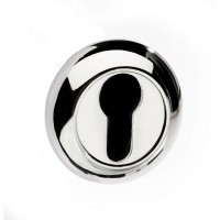 Mediterranean Euro Escutcheon on Radius Rose MC-ESC-E-CP Polished Chrome (Sold In Pairs) 9.14