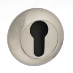 Mediterranean Euro Escutcheon on Radius Rose MC-ESC-E-SN Satin Nickel (Sold In Pairs) 9.14