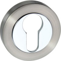 Mediterranean Euro Escutcheon M-ESC-E-SNCP Satin Nickel / Polished Chrome (Sold In Pairs) 8.15