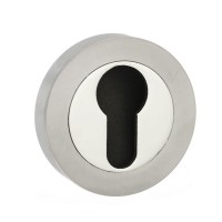 Mediterranean Euro Escutcheon M-ESC-E-SNNP Satin Nickel / Polished Nickel (Sold In Pairs) 8.41