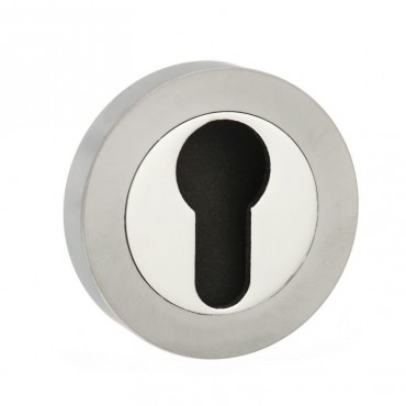 Mediterranean Euro Escutcheon M-ESC-E-SNNP Satin Nickel / Polished Nickel (Sold In Pairs)