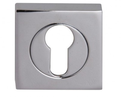 Fortessa Euro Profile Escutcheons Square Rose Polished Chrome Per Pair