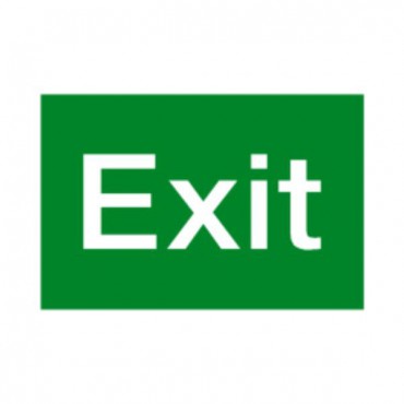 Exit Sign 150 x 150mm BS77 Rigid Self Adhesive BS5499
