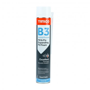 Expanding Foam Hand Held Timco B3 PU Fill & Fix General Purpose 750ml