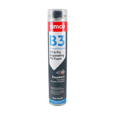 Expanding Foam Gun Grade Timco B3 PU Fill & Fix General Purpose 750ml