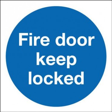 80mm Self Adhesive Fire Door Keep Locked Sign Rigid PVC
