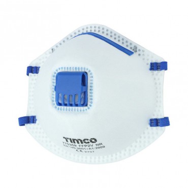 Timco FFP2 Moulded Safety Masks with Valve Pack of 3