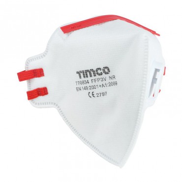 Timco FFP3 Fold Flat Safety Masks with Valve Pack of 3