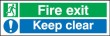 BS5499 Self Adhesive Fire Exit Keep Clear Signs