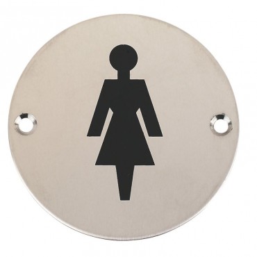 Female Toilet Sign Symbol 76mm Diameter PSS