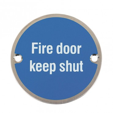 Fire Door Keep Shut Sign 76mm Dia BS5499 PSS