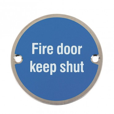 Fire Door Keep Shut Sign 76mm Dia BS5499 PSS