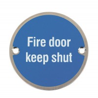 Fire Door Keep Shut Sign 76mm Dia BS5499 SAA 2.88