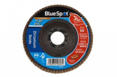 Zirconium Flap Disc 115mm 60 Grit BlueSpot 19693