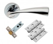 Carlisle Brass Door Handles Sintra GK007CP/INTB Lever Latch Pack Polished Chrome 26.16