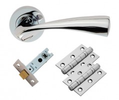 Carlisle Brass Door Handles Sintra GK007CP/INTB Lever Latch Pack Polished Chrome 26.16