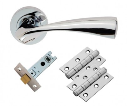 Carlisle Brass Door Handles Sintra GK007CP/INTB Lever Latch Pack Polished Chrome