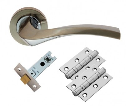 Carlisle Brass Door Handles Sines GK008SNCP/INTB Lever Latch Pack SN/CP
