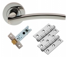 Carlisle Brass Door Handles Tavira GK009CP/INTB Lever Latch Pack Polished Chrome 26.16