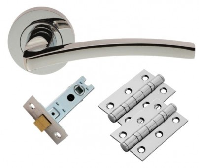 Carlisle Brass Door Handles Tavira GK009CP/INTB Lever Latch Pack Polished Chrome