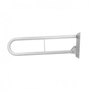 Hinged Drop Down Grab Rail 750mm x 35mm White Steel