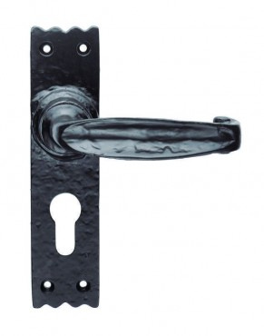 Ludlow Foundries Door Handles LF5507Y Euro Profile Lock Black Antique