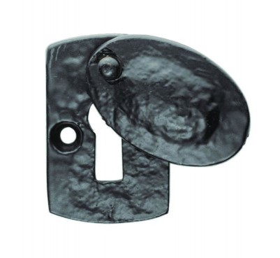 Ludlow Foundries Plaque Covered Lever Key Escutcheon LF5538 Black Antique