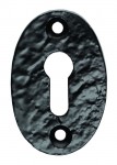 Ludlow Foundries Oval Shaped Lever Key Escutcheon LF5539U Black Antique 2.52