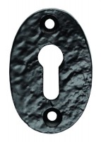 Ludlow Foundries Oval Shaped Lever Key Escutcheon LF5539U Black Antique 2.52