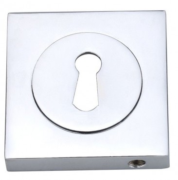 Fortessa Lever Key Escutcheons Square Rose Polished Chrome Per Pair