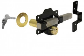 1127 70mm Long Throw Gate Lock Double Locking Black Keyed Alike 72.19