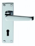 Carlisle Brass Door Handles M30CP Victorian Lever Lock Polished Chrome 21.52