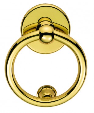 Carlisle Brass Victorian Ring Door Knocker M37 Polished Brass