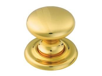 Victorian Cupboard Knob M47D 42mm Polished Brass