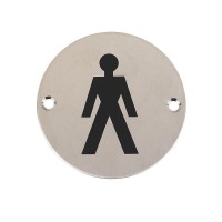 Male Toilet Sign Symbol 76mm Diameter PSS 3.60